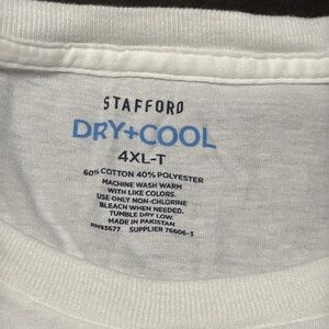 Men’s Stafford White Short Sleeve Tees DRY + COOL 4XL TALL 3 Pack Bundle T-shirt